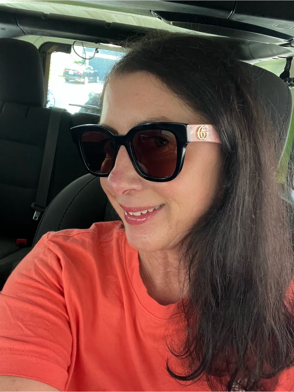 Gucci Black Frame Brown Lens Women's Sunglasses - Picture 6 of 7